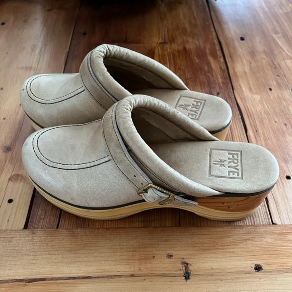 Like New Gorgeous Frye Clogs With Buckle - Picture 1 of 7